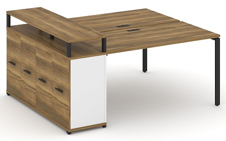Рабочая станция с опорным распашным шкафом с верхним горизонтом CN.DRS-223 B/W