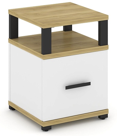 Тумба приставная 1 распашной фасад. С надставкой. CN.TUP-005 B/W