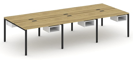 Рабочая станция двухсторонняя с подвесными тумбами на 6 мест CN.DRS-142