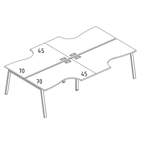 Рабочая станция со столами эргономичными  А4 Б3 183-2 БП