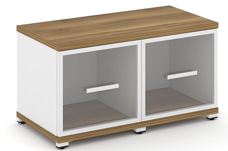 Шкаф две узкие секции, 1 ниша (2 фасада стекло прозрачное в раме, 1 ниша) CN.STU-123 RP B/W