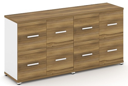 Шкаф две широкие секции, 2 нишии (4 фасада ЛДСП, 1 ниша + 4 фасада ЛДСП, 1 ниша) CN.STS-222 B/W