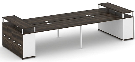 Рабочая станция с опорными распашными шкафоми с верхними горизонтами CN.DRS-268 B/W