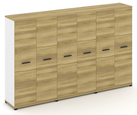 Шкаф три широкие секции, 4 ниши (6 фасадов ЛДСП, 4 ниши) CN.STS-436 B/W