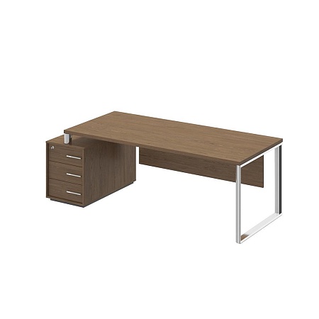 Стол руководителя на опорной тумбе левый ОР 148L