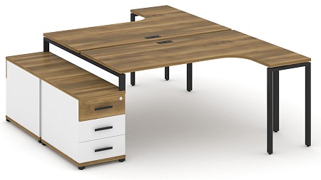 Рабочая станция с двойной опорной тумбой CN.DSA-302 B/W