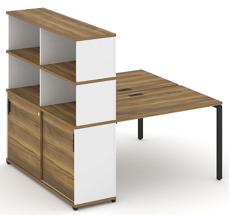 Рабочая станция с опорным шкафом купе с надставкой высокой CN.DRS-242 B/W