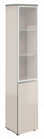 Шкаф узкий высокий со стеклом в алюм. раме V-2.6+4.0.1+4.4.1+ручка