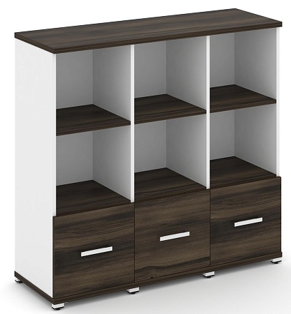 Шкаф три узкие секции, 3 ниши (3 фасада ЛДСП, 1 ниша) CN.STU-331 B/W