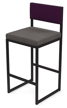 Барный стул Барнс-65 (сидушка grey lunar/спинка violet) AL 301S