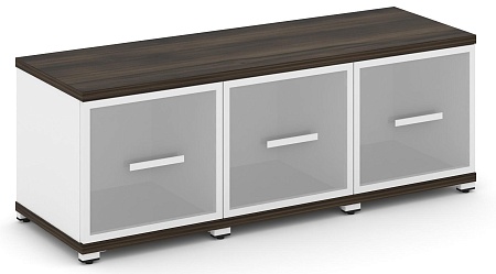 Шкаф три узкие секции, 1 ниша (3 фасада стекло белое матовое в раме, 1 ниша) CN.STU-133 RM B/W