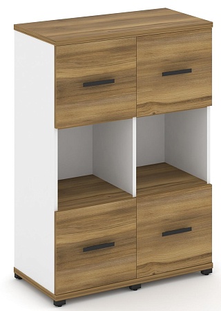 Шкаф две узкие секции, 3 ниши (2 фасада ЛДСП, 1 ниша + 2 фасада ЛДСП, 1 ниша) CN.STU-325 B/W