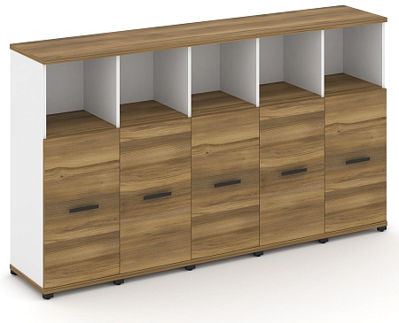 Шкаф пять узких секций, 3 ниши (5 фасадов ЛДСП, 2 ниши) CN.STU-353 B/W