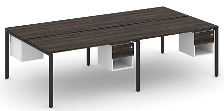 Рабочая станция двухсторонняя с подвесными тумбами на 4 места CN.DRS-139 B/W