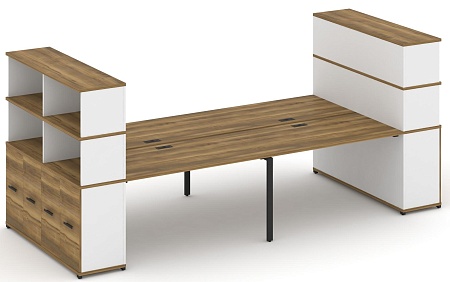 Рабочая станция с опорными распашными шкафоми с надставкой высокой CN.DRS-275 B/W