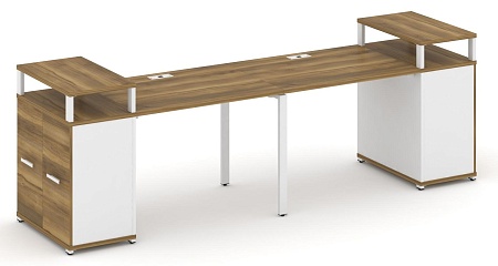 Рабочая станция с опорными распашными шкафами с верхними горизонтами CN.ORS-221 B/W