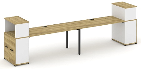 Рабочая станция с опорными распашными шкафами с надставкой низкой CN.ORS-228 B/W