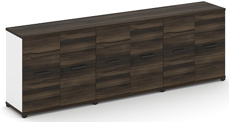 Шкаф три широкие секции, 2 ниши (6 фасадов ЛДСП, 2 ниши) CN.STS-233 B/W