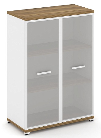 Шкаф две широкие секции, 3 ниши (2 фасада стекло белое матовое в раме, 3 ниши) CN.STS-316 RM B/W