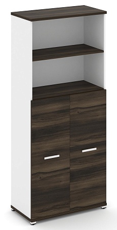 Шкаф одна широкая секция, 5 ниш (2 фасада ЛДСП, 3 ниши) CN.STS-514 B/W