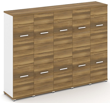 Шкаф пять узких секций, 4 ниши (5 фасадов ЛДСП, 2 ниши + 5 фасадов ЛДСП, 2 ниши) CN.STU-452 B/W