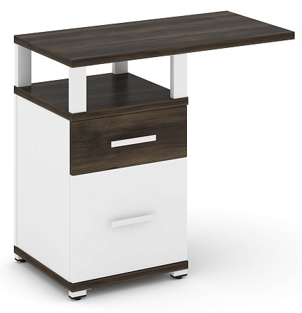 Тумба приставная узкая 1 ящик + 1 распашной фасад. С надставкой широкой. CN.TUS-004 B/W