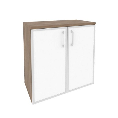 Шкаф низкий широкий (2 низких фасада стекло лакобель в раме) O.ST-3.2Rwhite