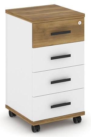 Тумба мобильная 4 ящика. CN.TUM-005 B/W