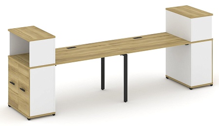 Рабочая станция с опорными распашными шкафами с надставкой низкой CN.ORS-226 B/W
