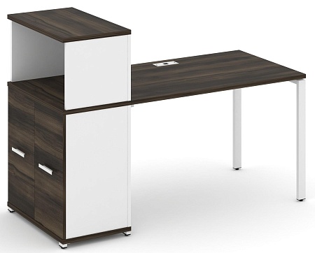 Стол рабочий с опорным распашным шкафом с надставкой низкой CN.SP-226 B/W