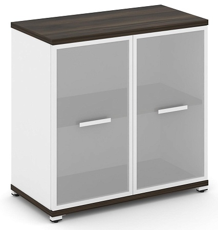 Шкаф две широкие секции, 2 ниши (2 фасада стекло белое матовое в раме, 2 ниши) CN.STS-213 RM B/W