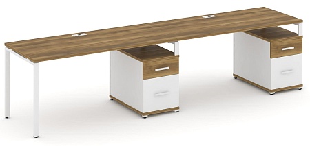 Рабочая станция на 2 места с двумя опорными тумбами CN.ORS-316 B/W