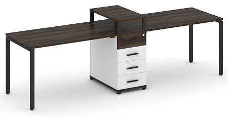 Рабочая станция на 2 места с одной опорной тумбой CN.ORS-418 B/W