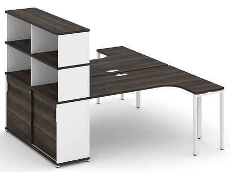 Рабочая станция с опорным стеллажом с надставкой высокой CN.DSA-222 B/W