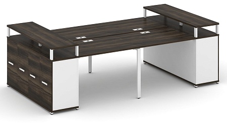 Рабочая станция с опорными распашными шкафоми с верхними горизонтами CN.DRS-265 B/W