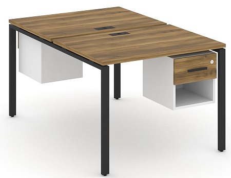 Рабочая станция двух сторонняя с подвесными тумбами на 2 места CN.DRS-117 B/W