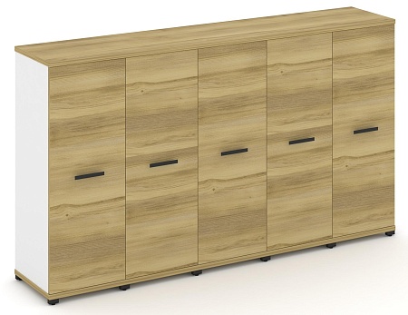 Шкаф пять узких секций, 3 ниши (5 фасадов ЛДСП, 3 ниши) CN.STU-356 B/W