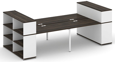 Рабочая станция с опорными стеллажами с надставкой низкой CN.DRS-254