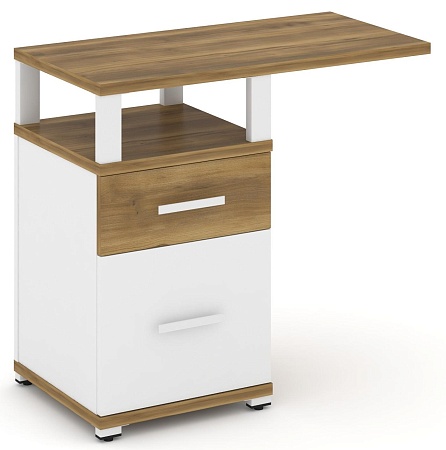 Тумба приставная узкая 1 ящик + 1 распашной фасад. С надставкой широкой. CN.TUS-004 B/W