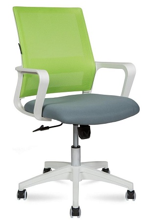 Кресло офисное Бит LB (спинка зеленая сетка / сидушка т. серая ткань) 815BW-AF07-T58
