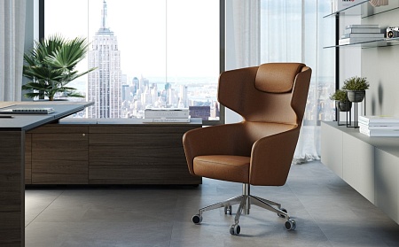 Кресло recliner ЧЕРНЫЙ/ХРОМ VENTO High R7 Dakota black