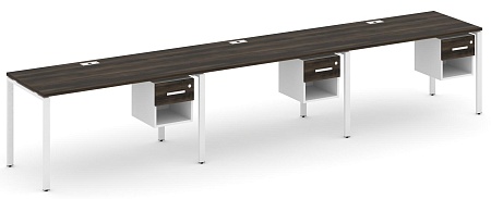 Рабочая станция односторонняя с подвесными тумбами на 3 места CN.ORS-139 B/W