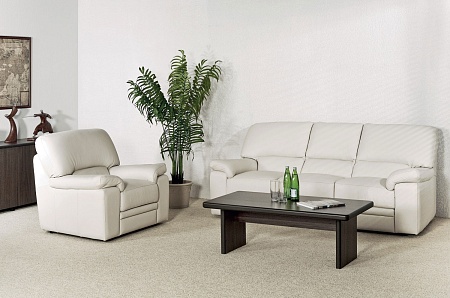 Диван 3 мест. кожа ELLA 3 Ivory 22042