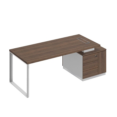 Стол руководителя на опорной тумбе правый БР 106R