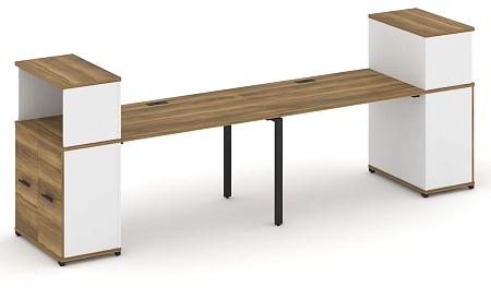 Рабочая станция с опорными распашными шкафами с надставкой низкой CN.ORS-226 B/W