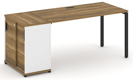 Стол рабочий с опорным шкафом купе CN.SP-235 B/W