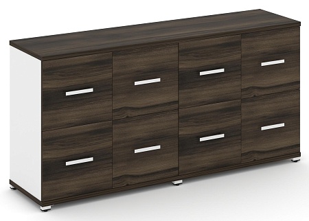 Шкаф две широкие секции, 2 нишии (4 фасада ЛДСП, 1 ниша + 4 фасада ЛДСП, 1 ниша) CN.STS-222 B/W