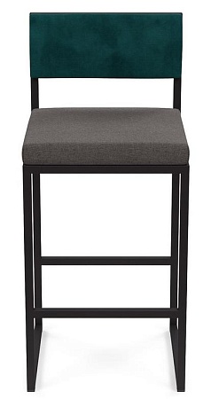 Барный стул Барнс-65 (сидушка grey lunar/спинка velur azure) AL 301S