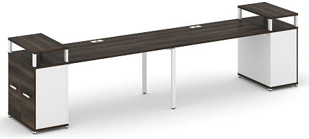 Рабочая станция с опорными распашными шкафами с верхними горизонтами CN.ORS-223 B/W