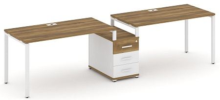 Рабочая станция на 2 места с одной опорной тумбой CN.ORS-303 B/W